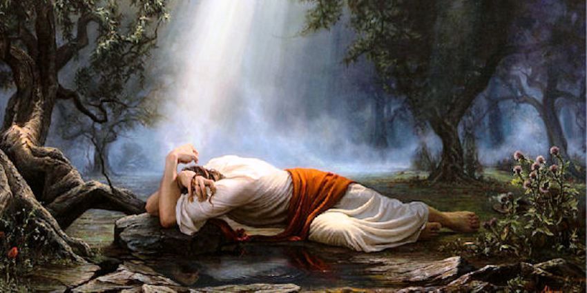 Jezus modli się w ogrodzie oliwnym - obraz